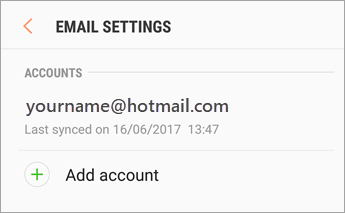 Samsung Email Add Account