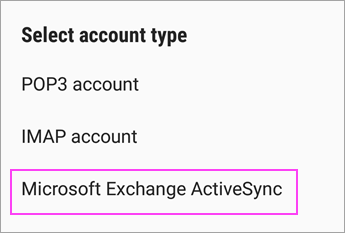 Select Account Type