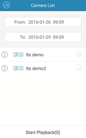 Playback Camera List
