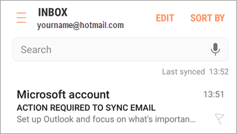 Sync Action Required